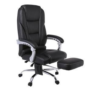 BF8550 Massage Relax Πολυθρόνα Γραφείου Διευθυντή, Βάση Χρώμιο με Υποπόδιο, Pu  Μαύρο Ε-00022920 ΕΟ284,1