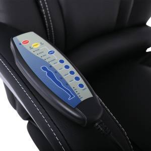 BF8550 Massage Relax Πολυθρόνα Γραφείου Διευθυντή, Βάση Χρώμιο με Υποπόδιο, Pu  Μαύρο Ε-00022920 ΕΟ284,1