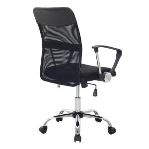 BF2401 Πολυθρόνα Γραφείου Medium, Βάση Χρώμιο, Ύφασμα & Mesh Απόχρωση Μαύρο Ε-00023501 ΕΟ610,1