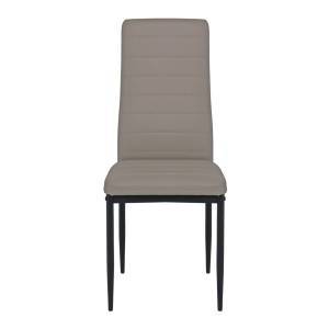 JETTA Καρέκλα Tραπεζαρίας - Κουζίνας, Μέταλλο Βαφή Μαύρο, Pvc Cappuccino Full K/D Συσκ.6 Ε-00023740 ΕΜ966Β,96Κ (ΣΕΤ ΤΩΝ 6)