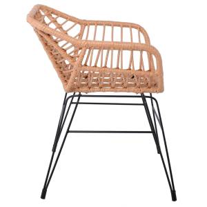 SALSA-S Πολυθρόνα Κήπου, Μέταλλο Βαφή Μαύρο, Wicker Φυσικό (χωρίς μαξιλάρι) Ε-00024051 Ε2442,1