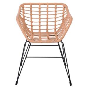 SALSA-S Πολυθρόνα Κήπου, Μέταλλο Βαφή Μαύρο, Wicker Φυσικό (χωρίς μαξιλάρι) Ε-00024051 Ε2442,1