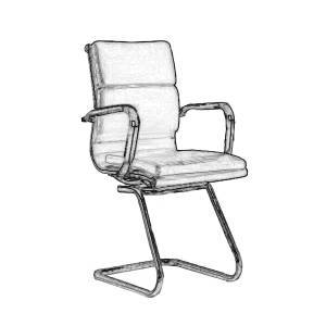 BF4800V Πολυθρόνα Γραφείου Επισκέπτη, Μέταλλο Χρώμιο, PU Μαύρο Ε-00011034 ΕΟ235 (ΣΕΤ ΤΩΝ 2)