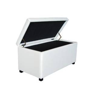 DENISE Σκαμπό με Αποθηκευτικό Χώρο - Ταμπουρέ, PU Εκρού Ε-00014444 Ε7048,1