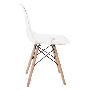 ART Wood Καρέκλα Τραπεζαρίας - Κουζίνας, Πόδια Οξιά, Κάθισμα PET Clear - 1 Step K/D Ε-00017421 ΕΜ123 (ΣΕΤ ΤΩΝ 4)