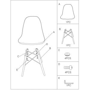 ART Wood Καρέκλα Τραπεζαρίας - Κουζίνας, Πόδια Οξιά, Κάθισμα PET Clear - 1 Step K/D Ε-00017421 ΕΜ123 (ΣΕΤ ΤΩΝ 4)