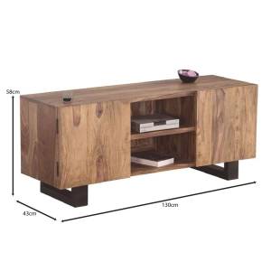 NELSON Επιπλο TV Μέταλλο Βαφή Μαύρο, Ξύλο Ακακία Φυσικό Ε-00018087 ΕΑ7098