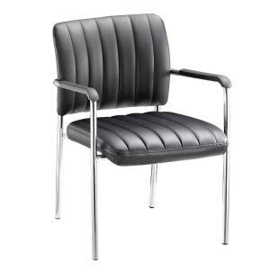 DENIM Πολυθρόνα Γραφείου Επισκέπτη Χρώμιο, Pu Μαύρο Ε-00018723 ΕΟ556,W (ΣΕΤ ΤΩΝ 5)