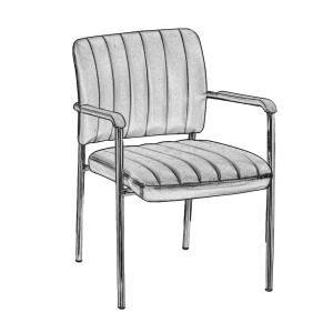 DENIM Πολυθρόνα Γραφείου Επισκέπτη Χρώμιο, Pu Μαύρο Ε-00018723 ΕΟ556,W (ΣΕΤ ΤΩΝ 5)