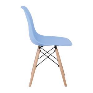 ART Wood Kαρέκλα Τραπεζαρίας - Κουζίνας, Πόδια Οξιά, Κάθισμα PP Σιέλ - 1 Step K/D Ε-00020849 ΕΜ123,5W (ΣΕΤ ΤΩΝ 4)