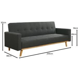 CARLOS Καναπές - Κρεβάτι Σαλονιού Καθιστικού, Ύφασμα Σκούρο Γκρι Ε-00021980 Ε9922,1