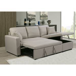 MONTREAL Καναπές - Κρεβάτι Γωνία Αναστρέψιμη με Χώρο Αποθήκευσης, Ύφασμα Μπεζ Ε-00022006 Ε9586,7