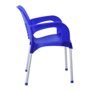 LARA-II Πολυθρόνα Dining Στοιβαζόμενη, ALU Silver, PP Μπλε Ε-00024357 Ε306,61