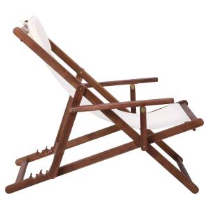 Σαιζ-Λόνγκ - Ξαπλώστρα με Μπράτσα 3 Θέσεων Acacia - Ύφασμα Εκρού Water Repellent Ε-00022812 Ε778