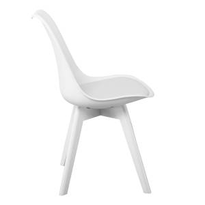 MARTIN Καρέκλα Ξύλο Άσπρο, PP Άσπρο Μονταρισμένη Ταπετσαρία Ε-00024213 ΕΜ136,140 (ΣΕΤ ΤΩΝ 4)