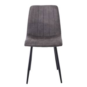 ARIA Καρέκλα Τραπεζαρίας - Κουζίνας, Μέταλλo Bαφή Μαύρο, Ύφασμα Suede Ανθρακί Ε-00024250 ΕΜ7912,1 (ΣΕΤ ΤΩΝ 4)