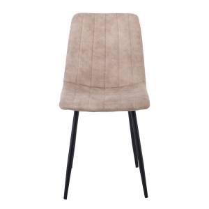 ARIA Καρέκλα Τραπεζαρίας - Κουζίνας, Μέταλλo Bαφή Μαύρο, Ύφασμα Suede Μπεζ Ε-00024251 ΕΜ7912,3 (ΣΕΤ ΤΩΝ 4)