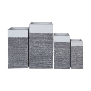 FLOWER POT-10 Set 4 τεμαχίων: 20x20x50 + 27x27x60 + 34x34x70 + 41x41x80 Απόχρωση Black Wash Ε-00023559 Ε6309,S