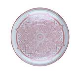 Στρογγυλό σουβέρ πορσελάνη σχ.Mandala ροζ 21,5cm WER-7639