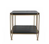 Side table με ραφι σε μαύρο/χρυσό,62.5x60cm JM514