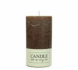 Κερί κορμός σαγρέ καφέ 7x7x13cm WER-0740