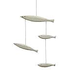 Ξύλινα κρεμαστά διακοσμητικά ψάρια,εκρου χρ.,48x58cm HG195