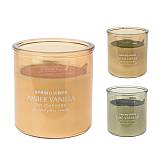 Κερί σε γυάλα, 3 αρώματα & χρώματα,10x10cm CA301