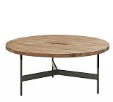 Στρογγυλό coffee table, μασίφ καπάκι μεταλ.βάση δ.90x34cm HG219