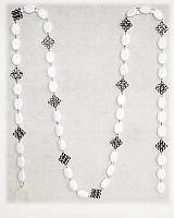 Διακοσμητική γιρλαντα οβάλ πέτρες λευκή 180cm WE287