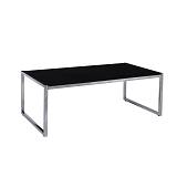 ACTION Tραπεζάκι Σαλονιού - Καθιστικού 120x60cm Inox - Μαυρό Γυαλί 8mm Ε-00023139 ΕΜ748,1