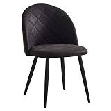 BELLA Καρέκλα Τραπεζαρίας, Μέταλλο Βαφή Μαύρο, Ύφασμα Απόχρωση Suede Ανθρακί Ε-00023870 ΕΜ757,3S (ΣΕΤ ΤΩΝ 4)