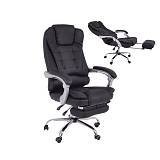 BF9700 Relax Πολυθρόνα Γραφείου Διευθυντή, με Υποπόδιο, Βάση Χρώμιο,PU Μαύρο Ε-00017863 ΕΟ573,1