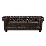 CHESTERFIELD 689 Καναπές 3Θέσιος Σαλονιού Καθιστικού, Δέρμα Απόχρωση Καφέ Ε-00012088 Ε9574,3