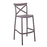 DESTINY Σκαμπό BAR με Πλάτη, PP Mocha, Στοιβαζόμενο Ε-00023654 Ε388,3