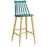 LAVIDA Σκαμπό BAR με Πλάτη, Μέταλλο Βαφή Φυσικό, PP Μπλε Ε-00017847 ΕΜ153,5 (ΣΕΤ ΤΩΝ 2)