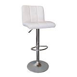 LINO Σκαμπό BAR με Πλάτη, Χρώμιο, PU Άσπρο, Ρυθμιζόμενο Ύψος, Περιστρεφόμενο Ε-00012725 ΕΜ412,2 (ΣΕΤ ΤΩΝ 2)