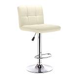 LINO Σκαμπό BAR με Πλάτη, Χρώμιο, PU Εκρού, Ρυθμιζόμενο Ύψος, Περιστρεφόμενο Ε-00021647 ΕΜ412,6 (ΣΕΤ ΤΩΝ 2)