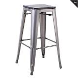 RELIX Wood Σκαμπό Bar-Pro, Απόχρωση Metal με Διακοσμητική Σκουριά, Απόχρωση Ξύλου Μαύρο Ε-00024517 Ε5190W,6Β