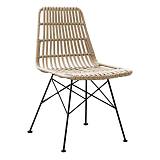 SALSA Καρέκλα Κήπου Βεράντας Μέταλλο Βαφή Μαύρο, Wicker Φυσικό Ε-00020180 Ε241,1