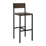 STAB Σκαμπό BAR με Πλάτη, Μέταλλο Βαφή Ανθρακί, Κάθισμα Απόχρωση Antique Brown Ε-00021322 ΕΜ9801 (ΣΕΤ ΤΩΝ 4)