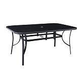 VERONA Τραπέζι Μέταλλο Βαφή Ανθρακί, Γυαλί Silk Screen Ε-00018766 Ε272,0